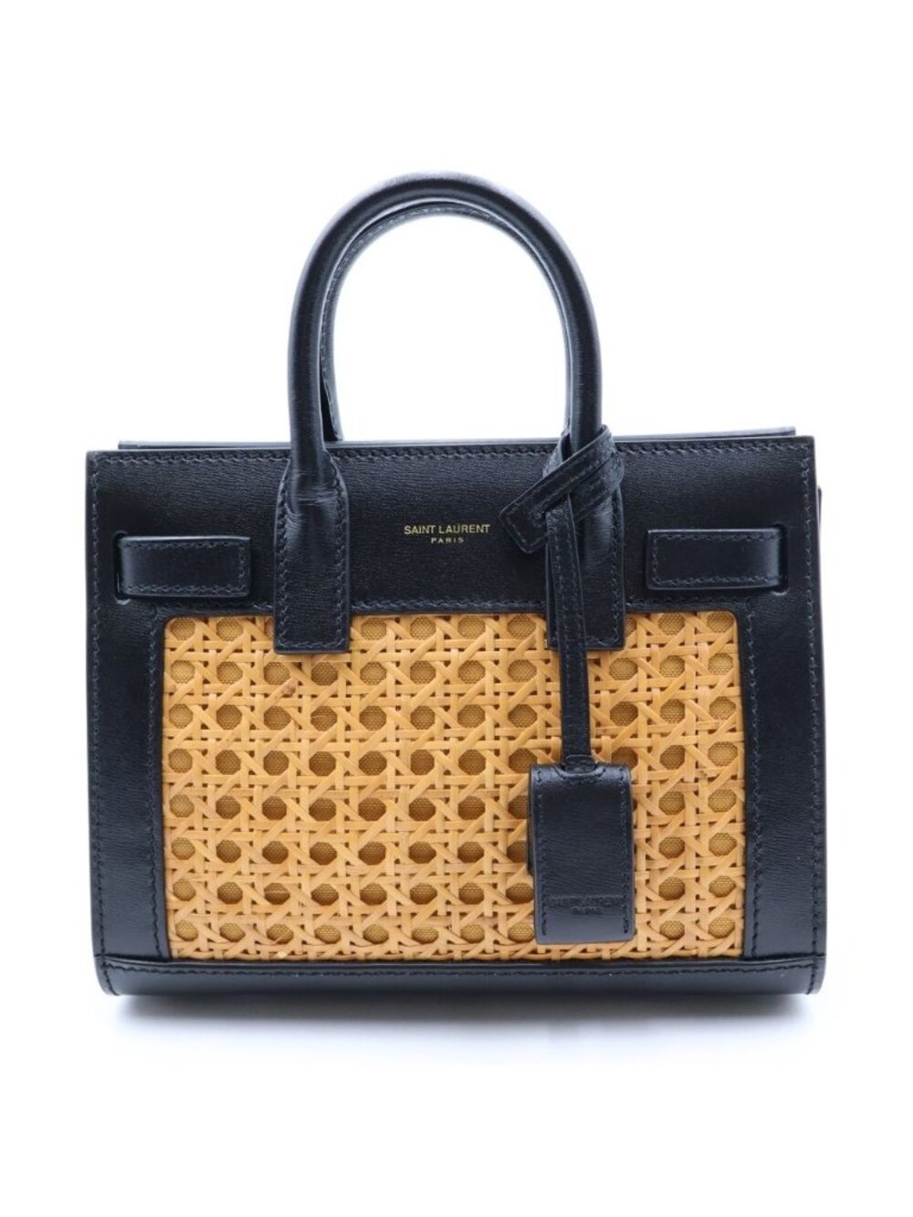 Saint Laurent Paris Sac de Jour Nano Handbag 2-Way Shoulder Leather Black Brown